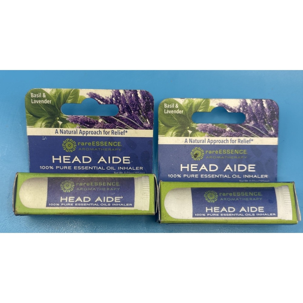 2x ESSENCE Aromatherapy 100%  Essential Oil Nasal Inhaler Head Aide Basil